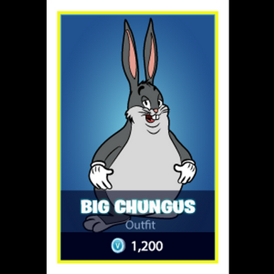 fortnite big chungus skin cartoon sticker