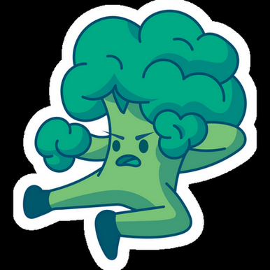 broccoli karate food sticker