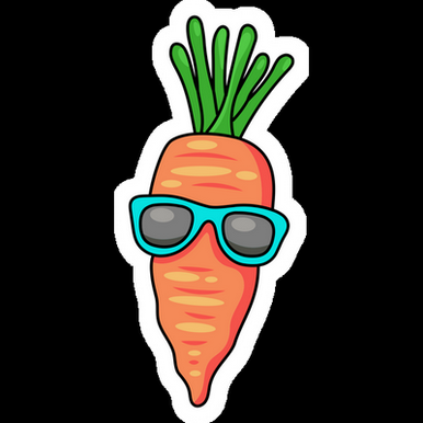 carrot in sunglasses food sticker