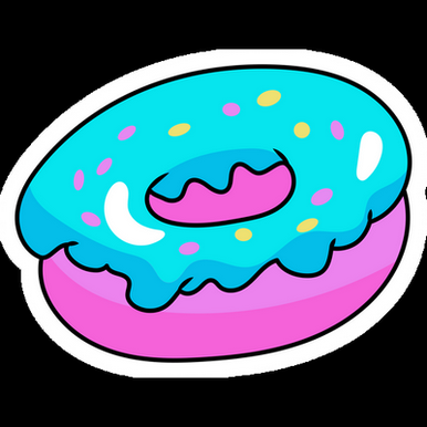 cartoon pink donut food sticker