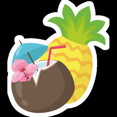 coconut cocktail food sticker