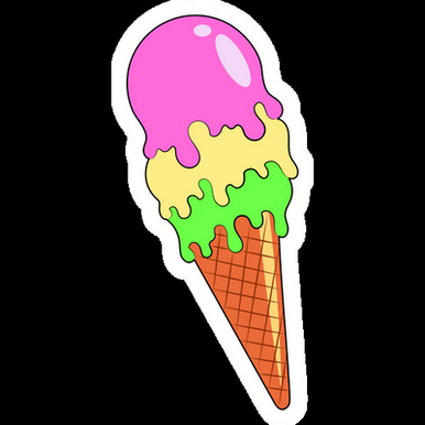 colorful ice cream cone food sticker