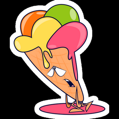 melting ice cream food sticker