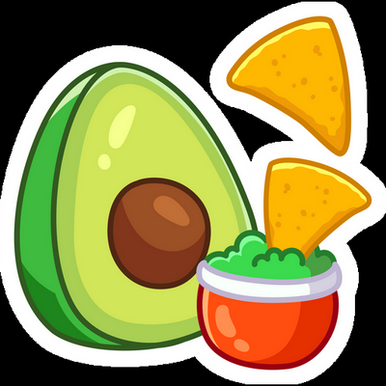 nachos chips avocado cartoon food sticker