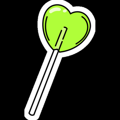 lollipop heart cartoon sticker