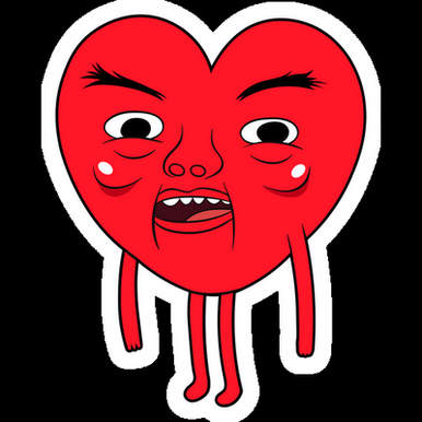 ricardio the heart guy cartoon sticker