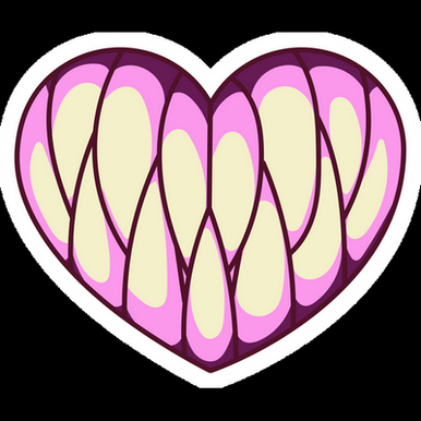 teeth heart cartoon sticker