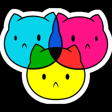 cmyk cats LGBTQ color sticker