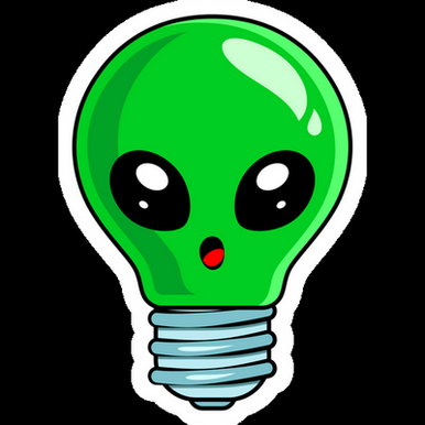 alien light bulb weatherproof vinyl sticker