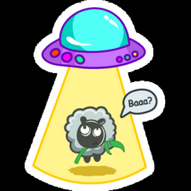 alien sheep baah  weatherproof vinyl sticker
