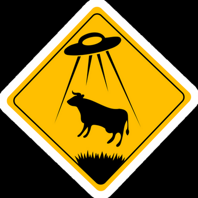 cow ufo sign weatherproof vinyl sticker