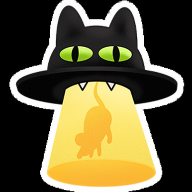 ufo cat weatherproof vinyl sticker
