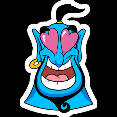 aladdin genie fall in love Cartoon Sticker