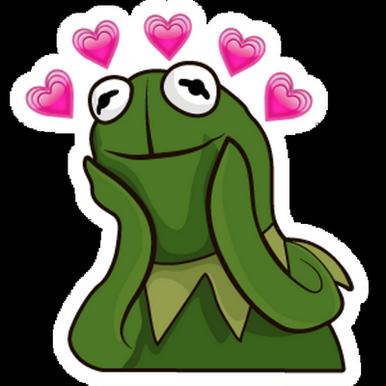 kermit the frog in love sesame street sticker