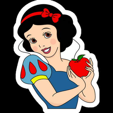 snow white with apple sticker