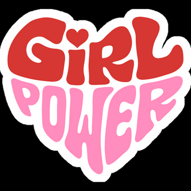 girl power heart girl sticker