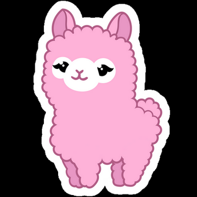 pink lama girl sticker