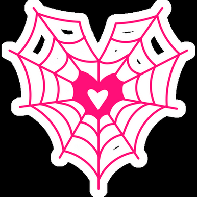 web heart girl sticker