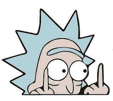 Rick & Morty flip off 2 sticker