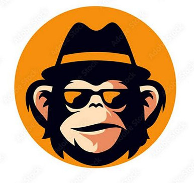 Cool Monkey round orange sticker