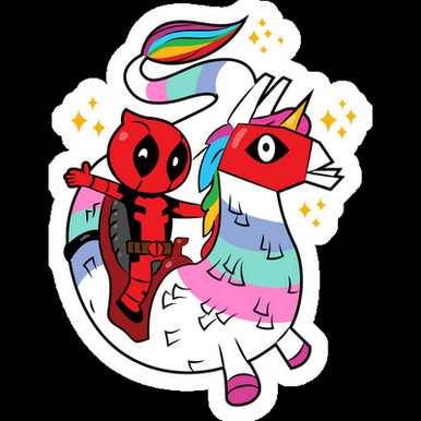 fortnite deadpool riding dragacorn gamer sticker