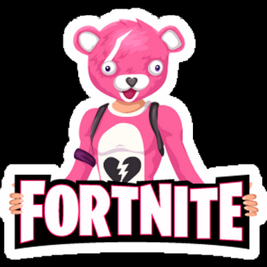 fortnite pink bear gamer sticker