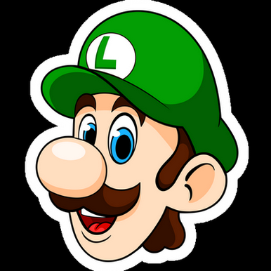 mario luigi head gamer sticker