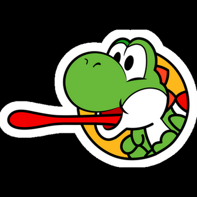 mario yoshi tongue gamer sticker
