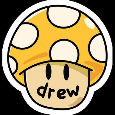 super mario drew golden shroom gamer sticker