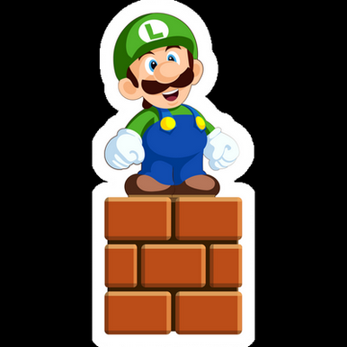 super mario luigi bricks gamer sticker
