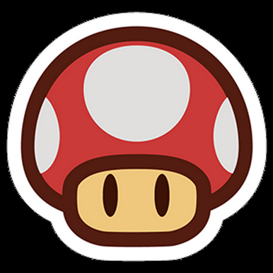 super mario red shroom gamer sticker