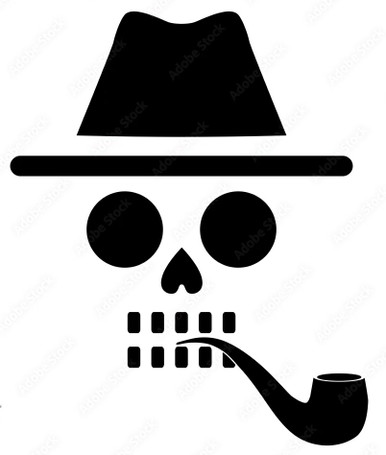 smoking skull diecut decal