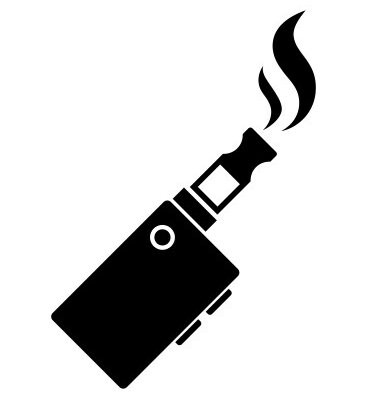 vape icon and electronic cigarette diecut decal