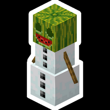 minecraft melon golem gamer sticker