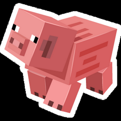 minecraft pig gamer sticker