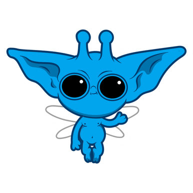 Blue Yoda Alien Sticker