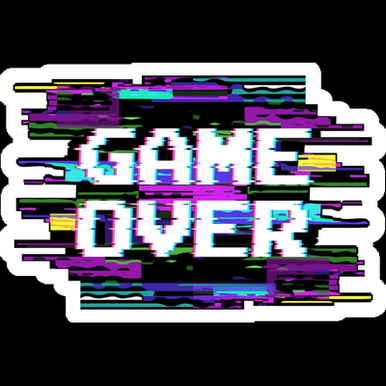 game over glitch effect gamer sticker