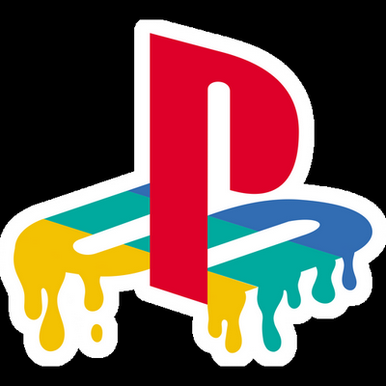 playstation melts logo gamer sticker