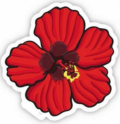 Hibiscus plant flower sticker
