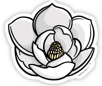 Magnolia plant flower sticker