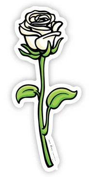 White Rose plant flower sticker