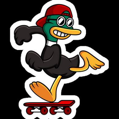 black duck skateboard sk8 sticker