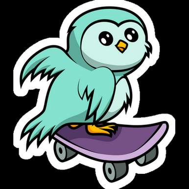 skate mint owl sk8 sticker