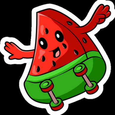 skate watermelon sk8 sticker