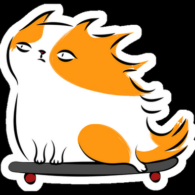 skateboard redhead cat sk8 sticker