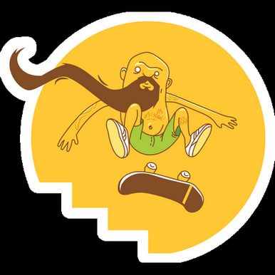 skater tricks old school sk8 sticker