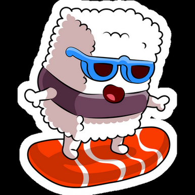 sushi surfing sk8 sticker