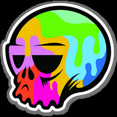 RAINBOW SKULL STICKER