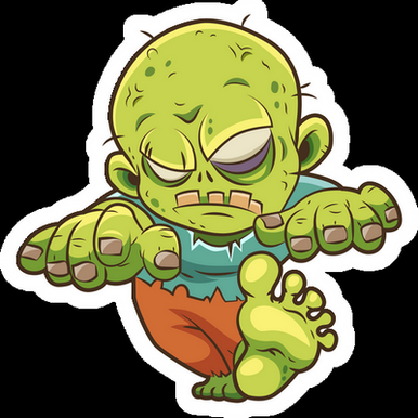 walking dead cartoon zombie sticker