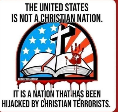CHRISTIAN TERRORIST POLITICAL STICKER